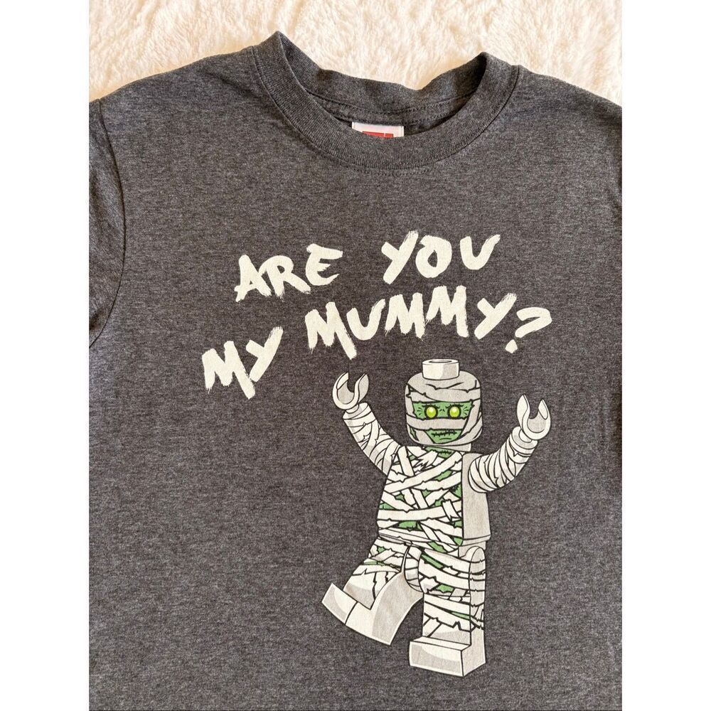 LEGO Boys Graphic Tee “Are You My Mummy?” Size 8 Gray